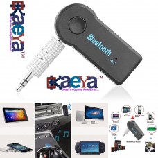 OkaeYa- BT310 Bluetooth 4.0 Car Kit Wireless Music Audio Receiver A2DP Stereo Streaming Adapter With 3.5mm Output For Home And Car Sound System Compatible With All Android And IOS Devices (Random Colour)